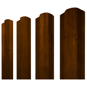 Штакетник М-образный B фигурный 0,45 Print-Double Premium Golden Wood Intense F