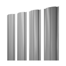 Штакетник Полукруглый Slim с прямым резом 0,45 PE RAL 9006 бело-алюминиевый