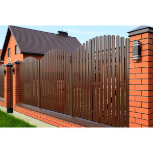 Штакетник Twin фигурный 0,4 PE RAL 8017 шоколад