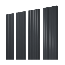 Штакетник Twin с прямым резом 0,4 PE-Double RAL 7024 мокрый асфальт