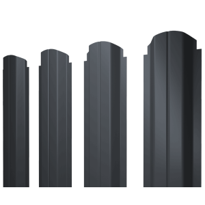 Штакетник П-образный А фигурный 0,4 PE-Double RAL 7024 мокрый асфальт