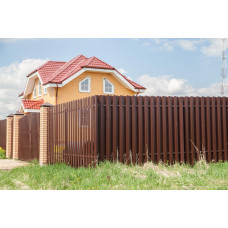 Штакетник Прямоугольный фигурный 0,4 PE-Double RAL 8017 шоколад