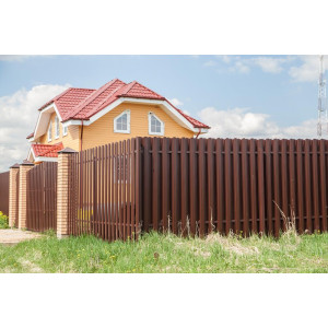 Штакетник Прямоугольный фигурный 0,4 PE-Double RAL 8017 шоколад