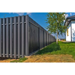 Штакетник Прямоугольный с прямым резом 0,45 PE-Double RAL 7024 мокрый асфальт