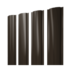 Штакетник Полукруглый Slim с прямым резом 0,45 PE RR 32 темно-коричневый