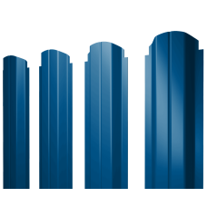 Штакетник П-образный А фигурный 0,45 PE RAL 5005 сигнальный синий