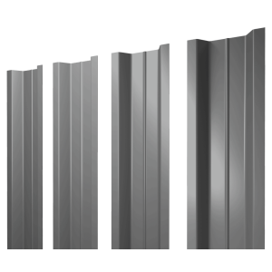 Штакетник П-образный В с прямым резом 0,45 PE RAL 9006 бело-алюминиевый