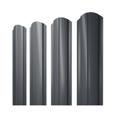 Штакетник Полукруглый Slim фигурный 0,45 PE RAL 7024 мокрый асфальт