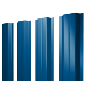 Штакетник П-образный A с прямым резом 0,45 PE RAL 5005 сигнальный синий