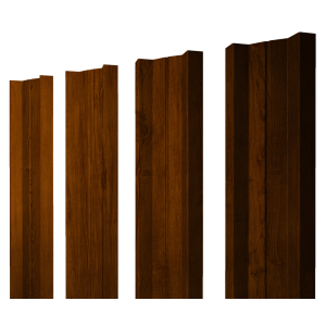 Штакетник М-образный А с прямым резом 0,45 Print-Double Premium Golden Wood Intense F