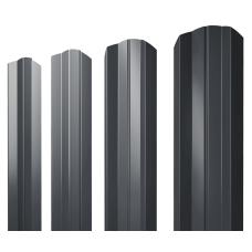 Штакетник М-образный А фигурный 0,5 Satin RAL 7024 мокрый асфальт