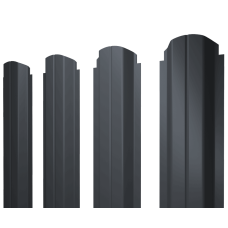 Штакетник П-образный А фигурный 0,45 PE RAL 7024 мокрый асфальт