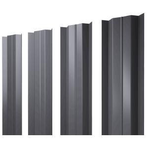 Штакетник М-образный В с прямым резом 0,45 PE RAL 7004 сигнальный серый