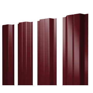 Штакетник П-образный A с прямым резом 0,45 PE RAL 3005 красное вино