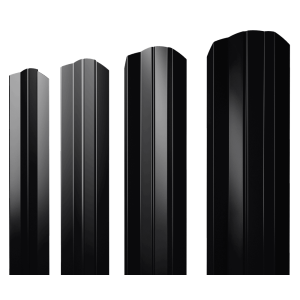 Штакетник М-образный А фигурный 0,45 PE RAL 9005 черный