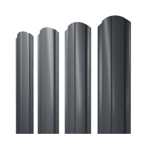 Штакетник Полукруглый Slim фигурный 0,4 PE-Double RAL 7024 мокрый асфальт