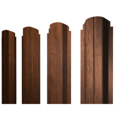 Штакетник П-образный А фигурный 0,4 Print Premium Golden Wood Fresh TwinColor