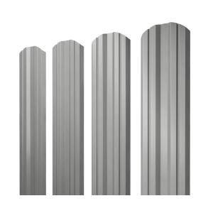Штакетник Twin фигурный 0,5 Satin RAL 9006 бело-алюминиевый