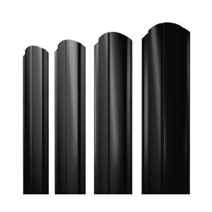 Штакетник Полукруглый Slim фигурный 0,45 PE RAL 9005 черный
