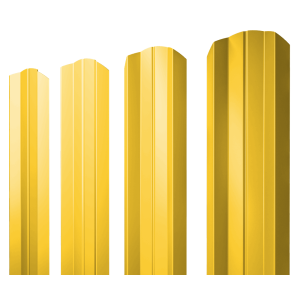 Штакетник М-образный А фигурный 0,45 PE RAL 1018 цинково-желтый