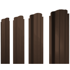 Штакетник П-образный B фигурный 0,45 PE RAL 8017 шоколад