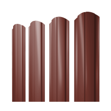 Штакетник Полукруглый Slim фигурный 0,45 PE RAL 3009 оксидно-красный