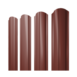 Штакетник Полукруглый Slim фигурный 0,45 PE RAL 3009 оксидно-красный