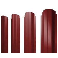 Штакетник П-образный А фигурный 0,45 PE RAL 3011 коричнево-красный