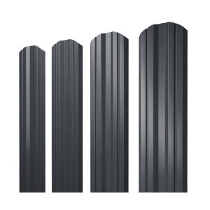 Штакетник Twin фигурный 0,4 PE RAL 7024 мокрый асфальт