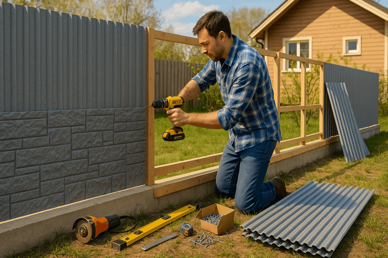 Бюджетные варианты отделки цоколя забора (до 600 руб/м²)