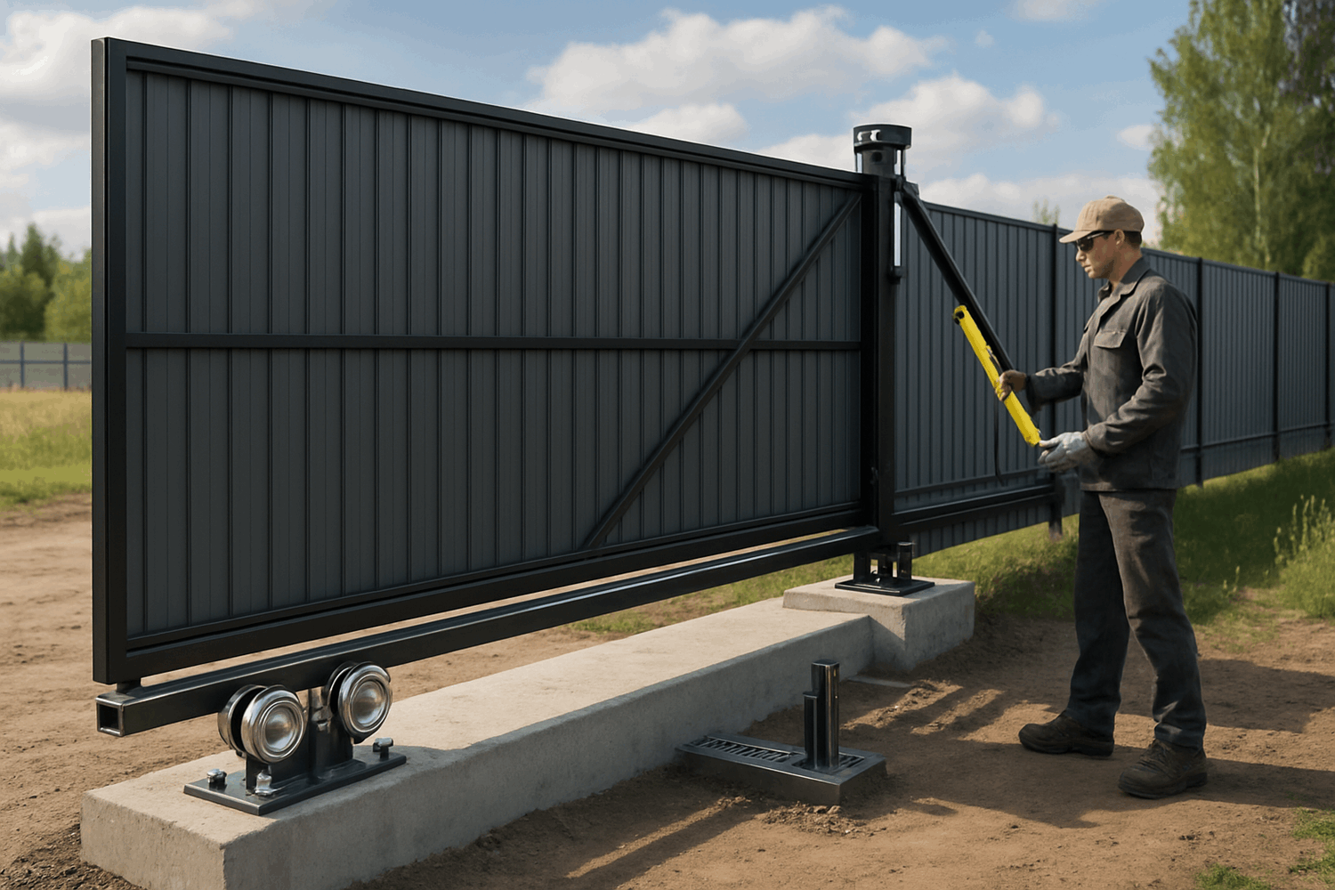  Откатные ворота