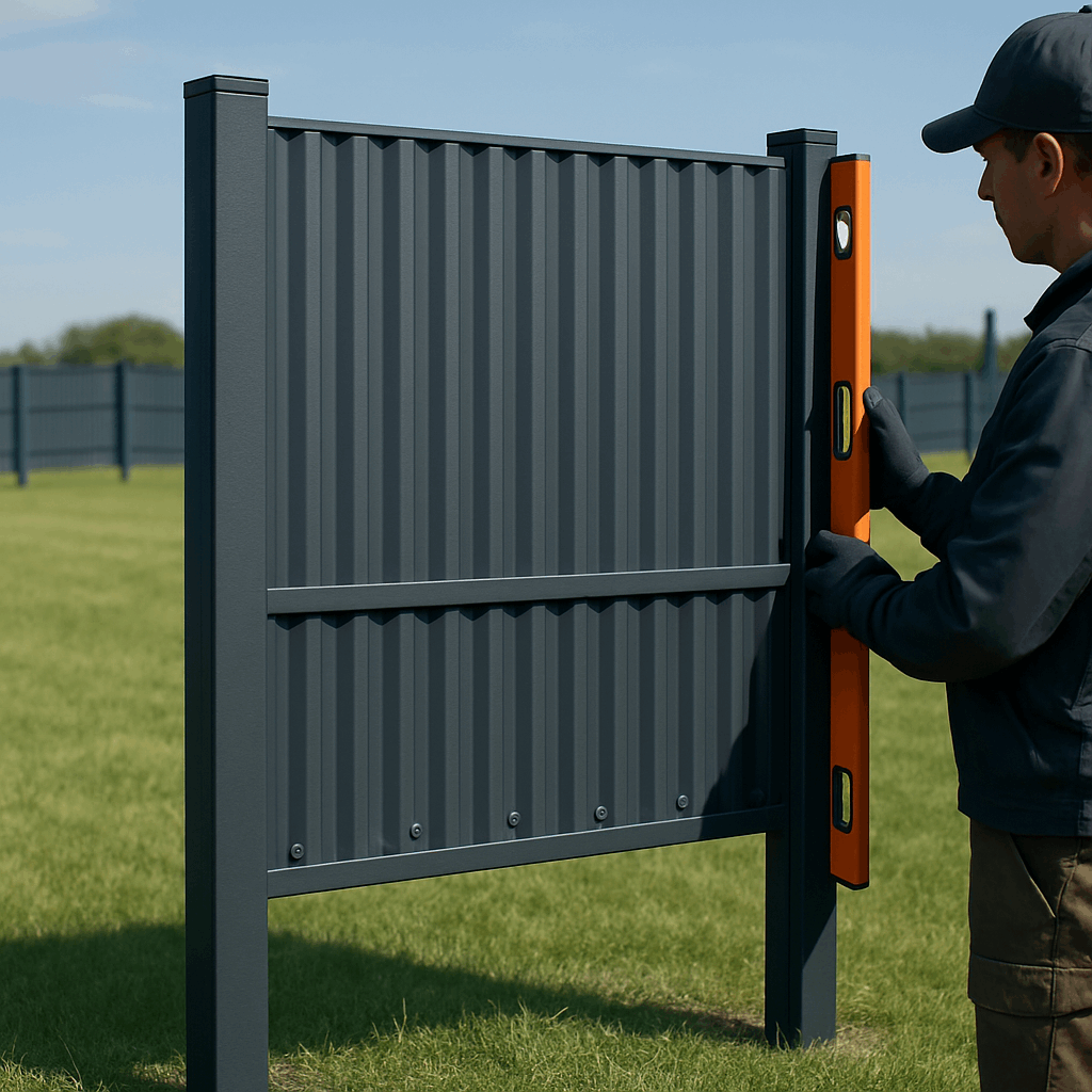  Забор из профнастила на ровном участке