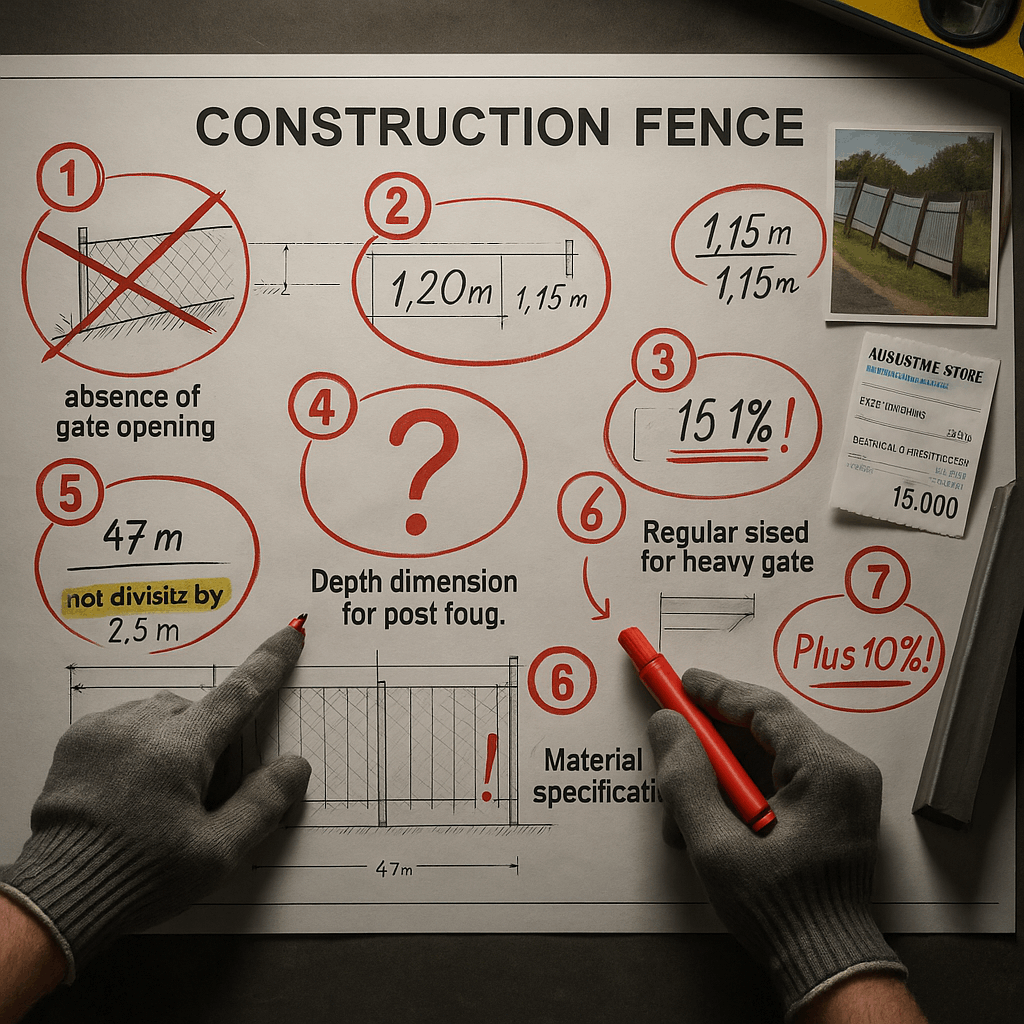 Частые ошибки при создании чертежей заборов