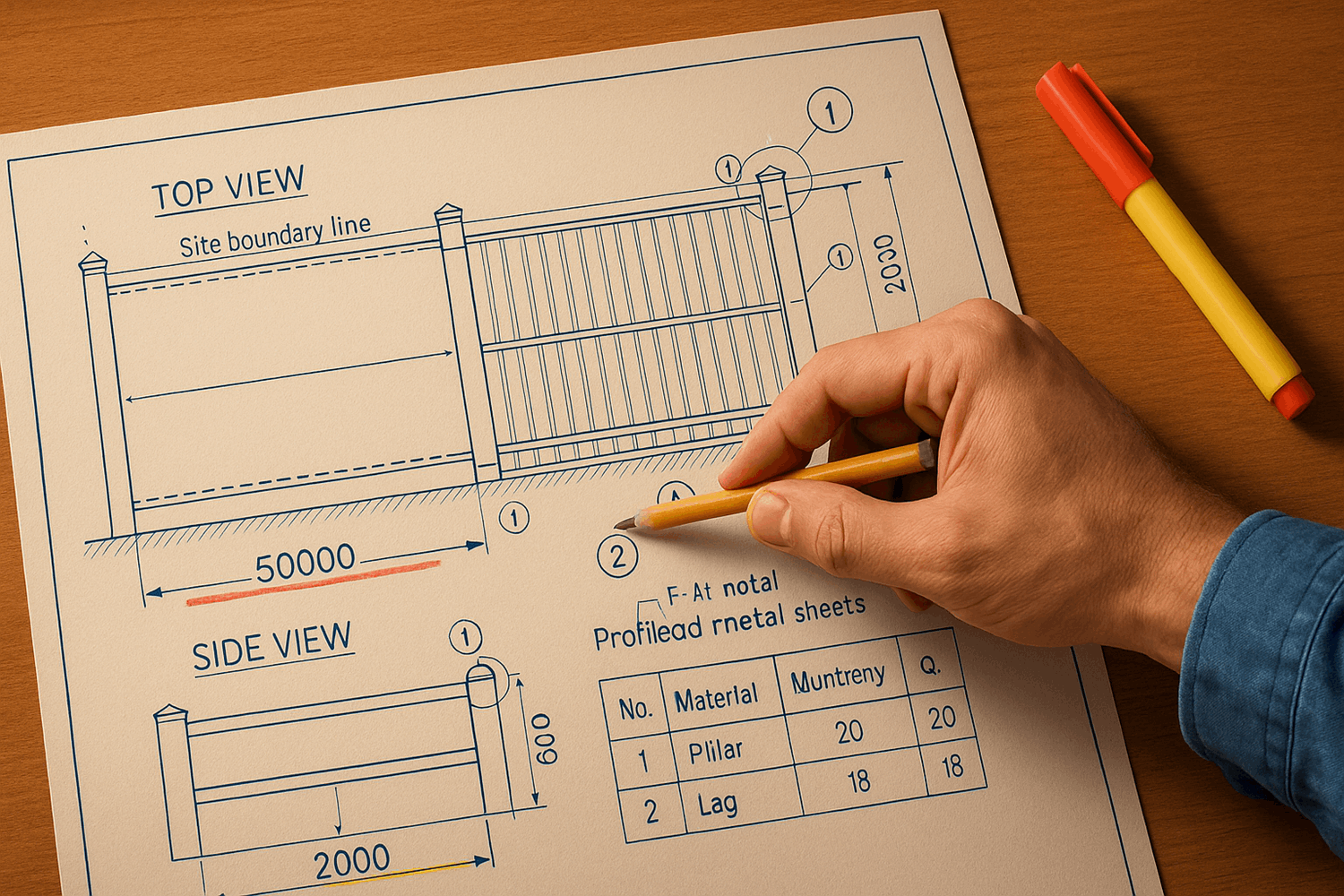 Как читать чертёж забора: расшифровка для новичков