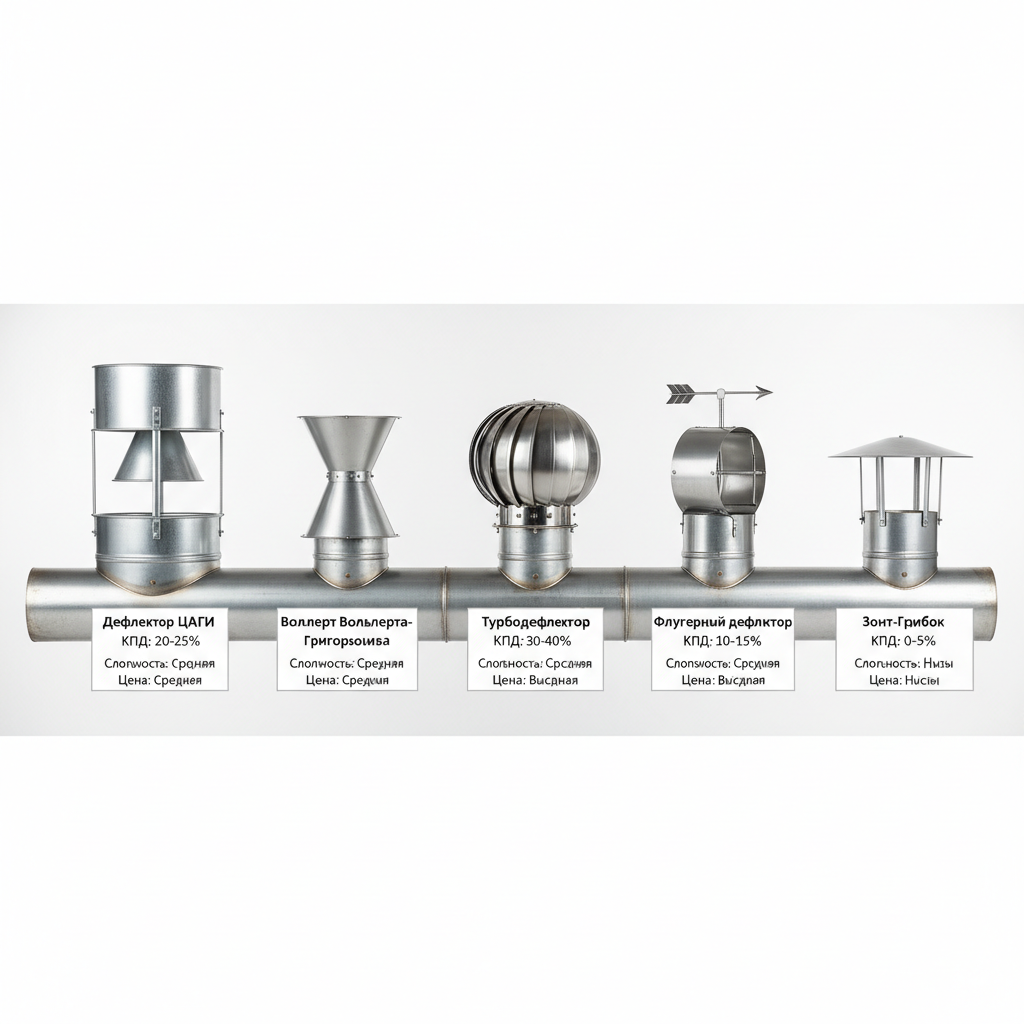 Сравнение дефлектора ЦАГИ с другими типами