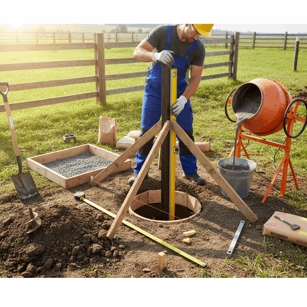  Пошаговая установка столбов с бетонированием