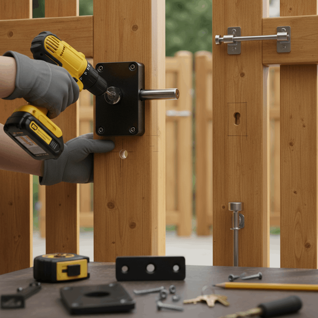 Врезка замка и установка задвижек