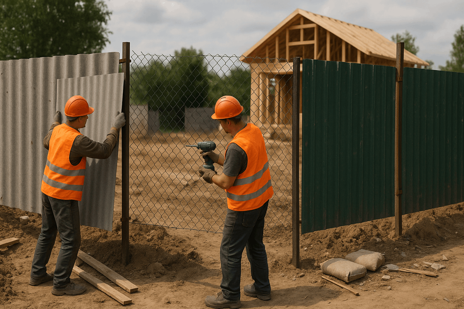  Для временного ограждения