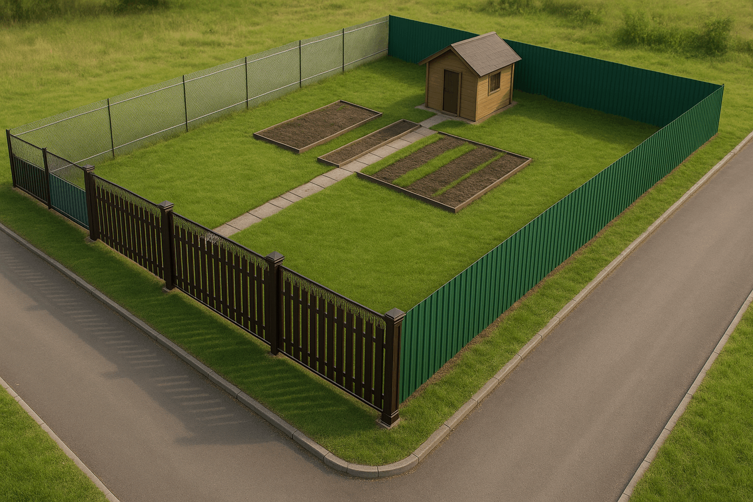  Комбинированные варианты заборов