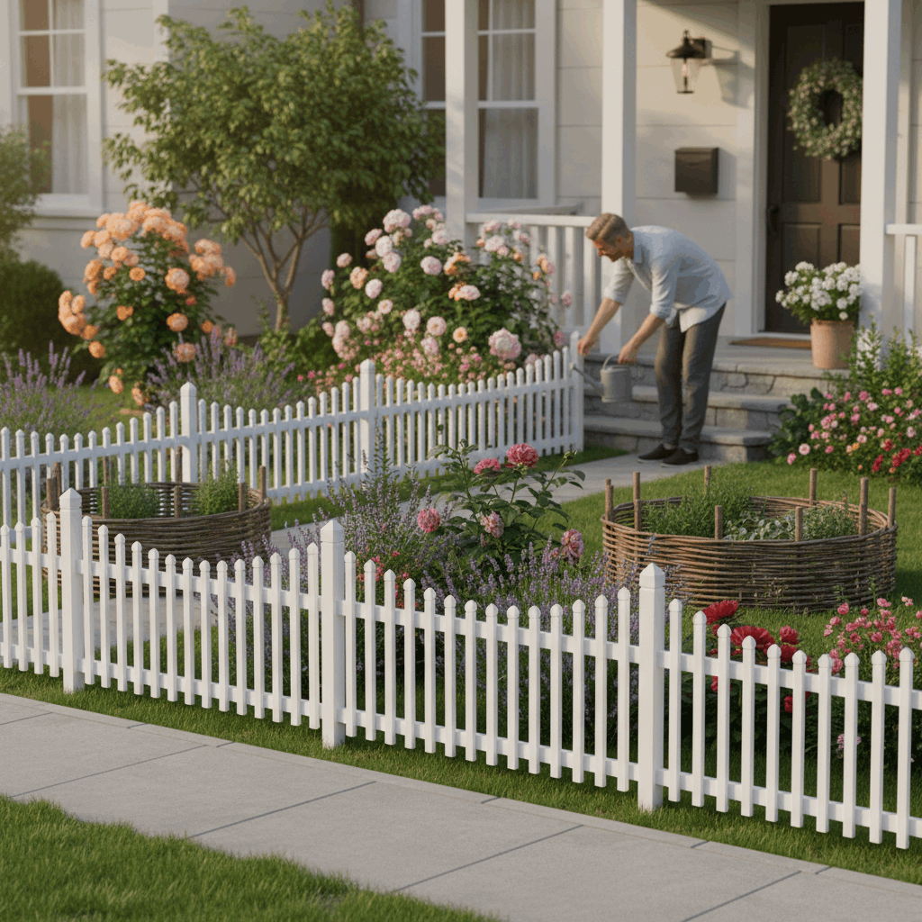 Палисадник из досок: 13 фото идей