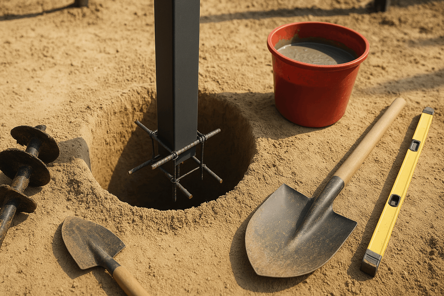  Столбчатый фундамент (бетонирование столбов)