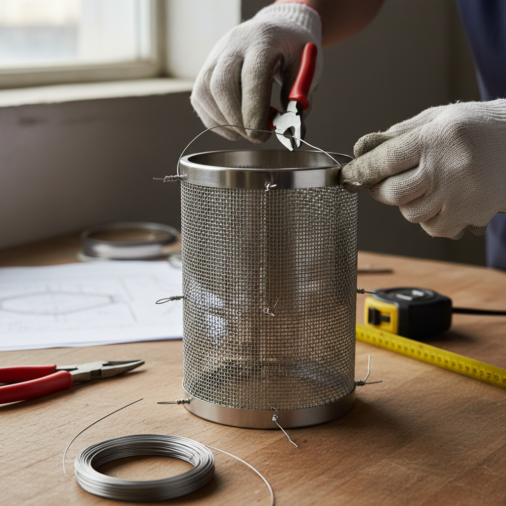  Шаг 2: Вырезание и крепление сетки