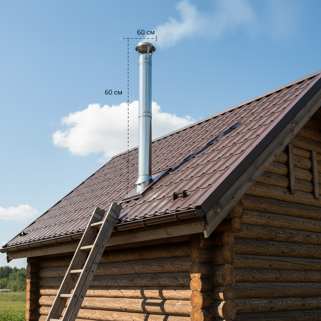  Высота установки над кровлей