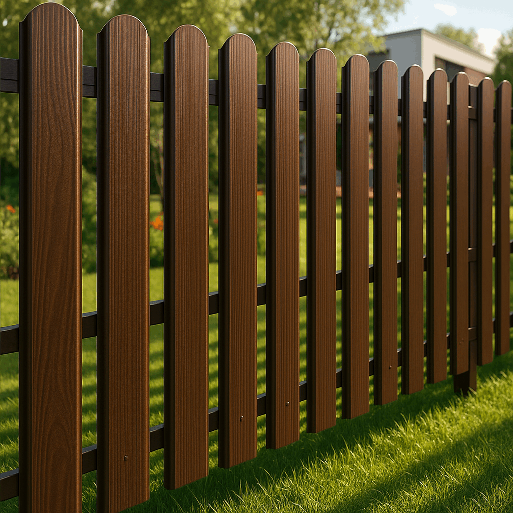  3. Евроштакетник — компромисс между деревом и металлом