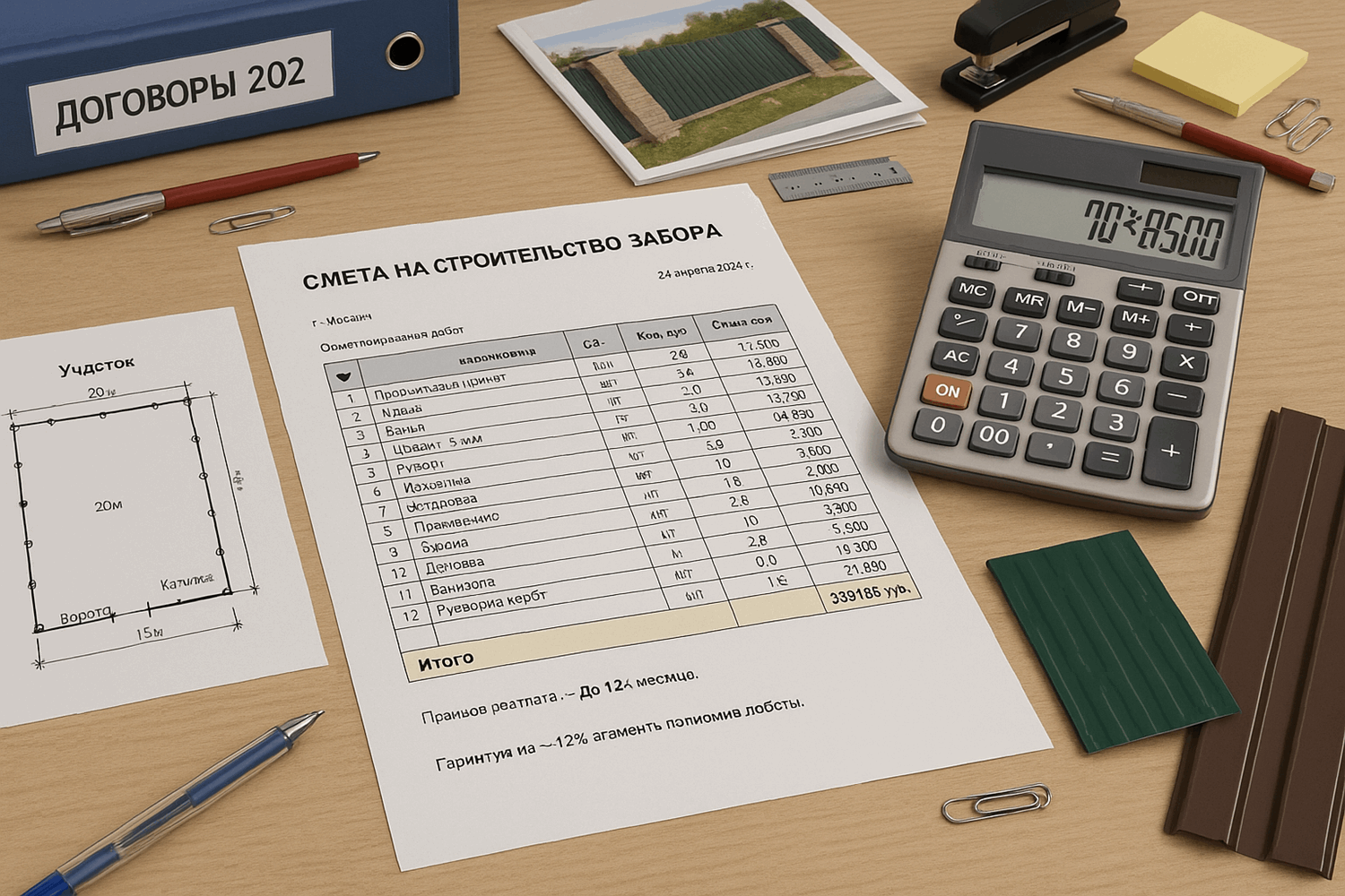  Формула расчета стоимости забора