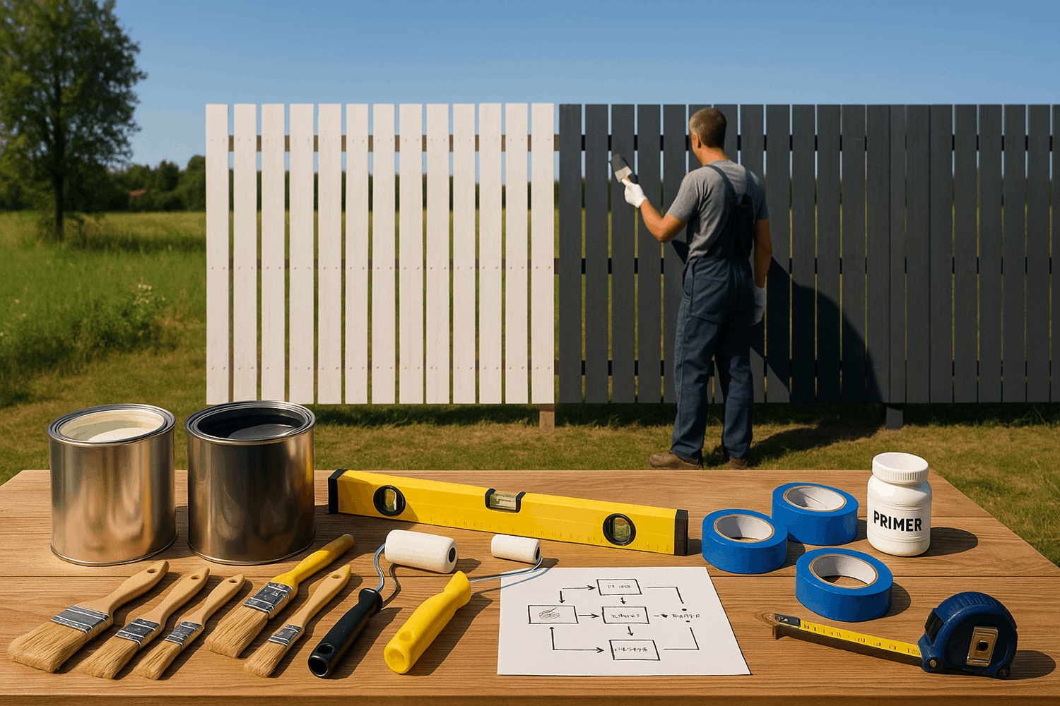 Пошаговая инструкция покраски двумя цветами