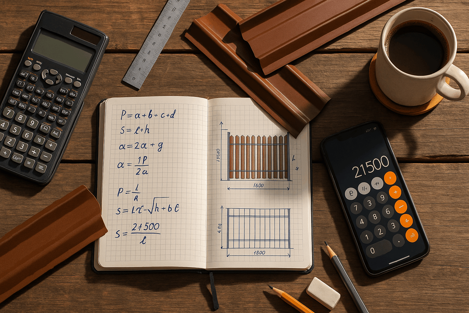 Базовая формула расчёта штакетника на 1 метр забора