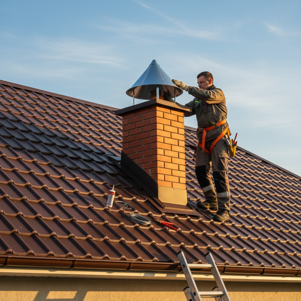 Как установить грибок на дымоход