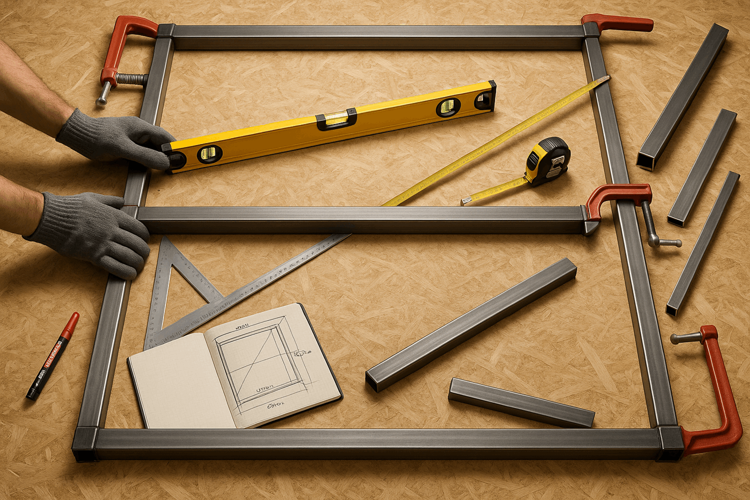 Изготовление каркаса калитки — собираем раму