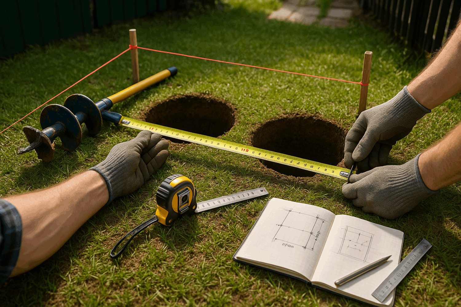  Разметка и подготовка ям